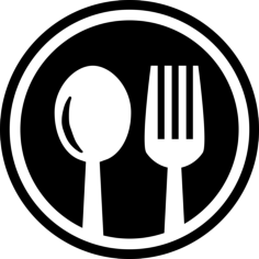 Restaurant Cutlery Circular Symbol Of A Spoon And A Fork In A Circle Laser Cut Svg File, Free Vectors File